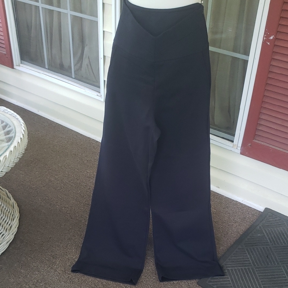 CABI 3902R‎ Coco Blue V-front Waist Wide Leg High Rise Pant